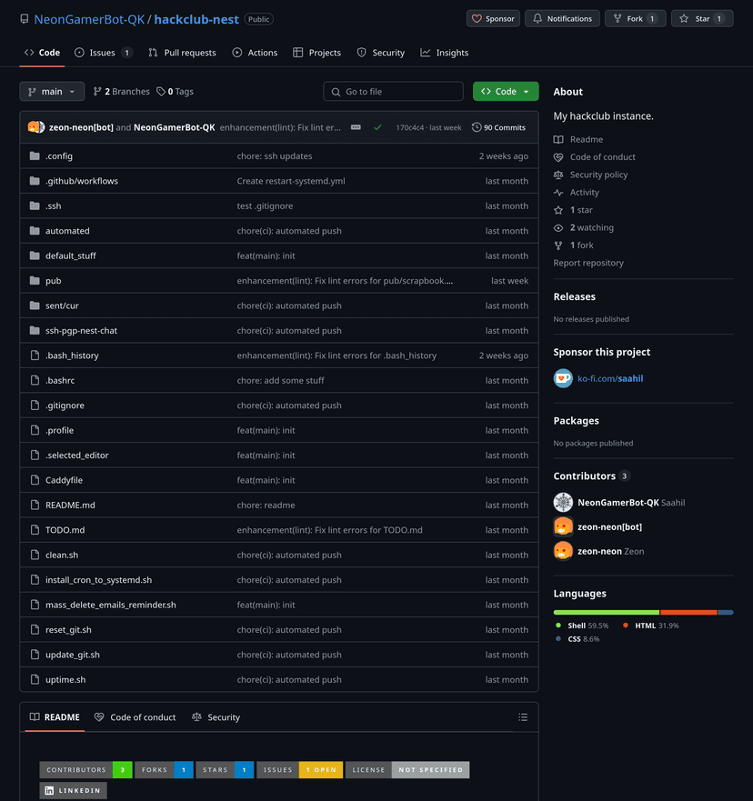 Project "Open-source nest user"